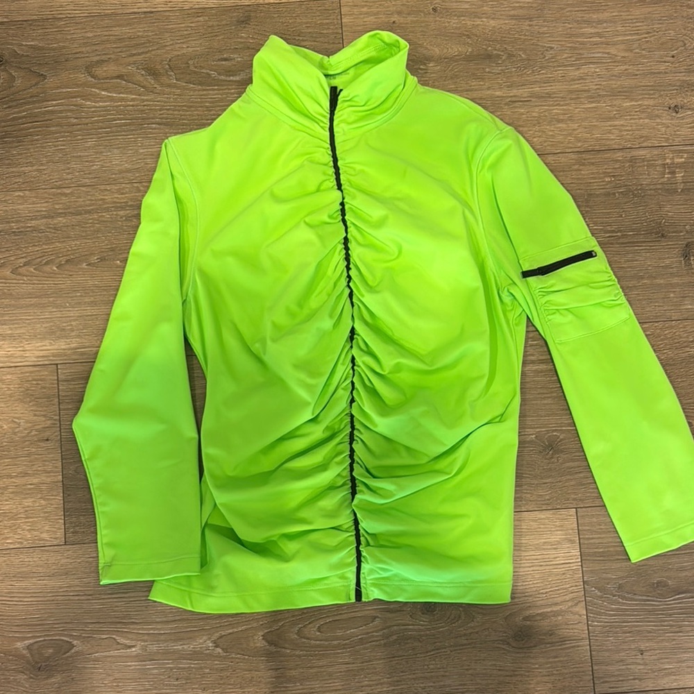 Neon Green Ruched Jacket